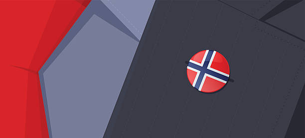 illustrations, cliparts, dessins animés et icônes de drapeau de la norvège revers pin sur le revers de la veste de survêtement hommes. - lapel suit macro businessman