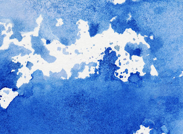 istock Splotchy textured background hand painted with blue 503760644