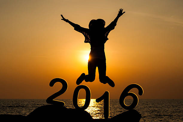 Happiness woman in new year 2016