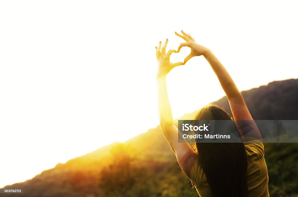 In love with nature Heart Shape Stock Photo