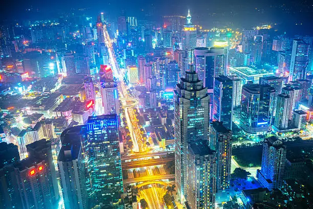 China's Shenzhen City at Dusk