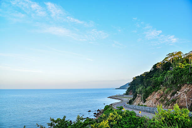 The road beside the sea (Chalerm Burapa Chollathit Road) stock photo