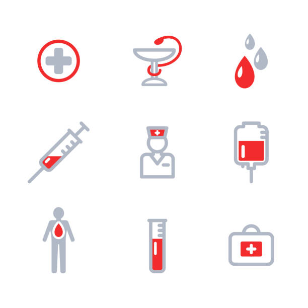 공여자 아이콘 세트. tm - human artery animal artery human vein healthcare and medicine stock illustrations