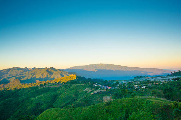 istock Panoramic view misty morning sunrise in mountain at north Thailand 503765266
