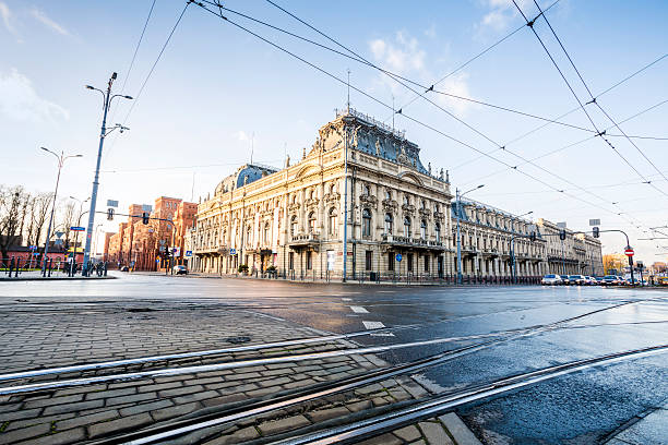 poznanski palace, città di lodz, polonia - lodz foto e immagini stock