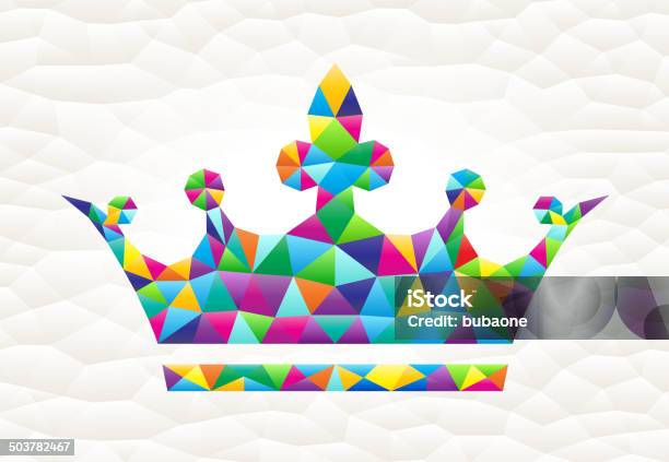 Crown On Triangular Pattern Mosaic Royalty Free Vector Art Stock Illustration - Download Image Now