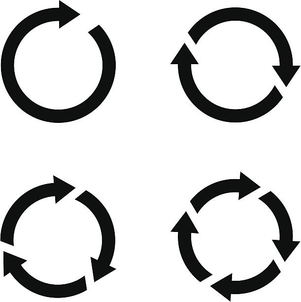 pfeile - recyclingsymbol stock-grafiken, -clipart, -cartoons und -symbole