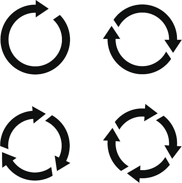 Arrows Arrows, design elements. recycling symbol stock illustrations