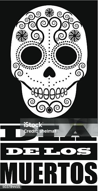 Dia De Los Muertos Day Of The Dead Design Element Stock Illustration - Download Image Now - Black Color, Celebration, Characters
