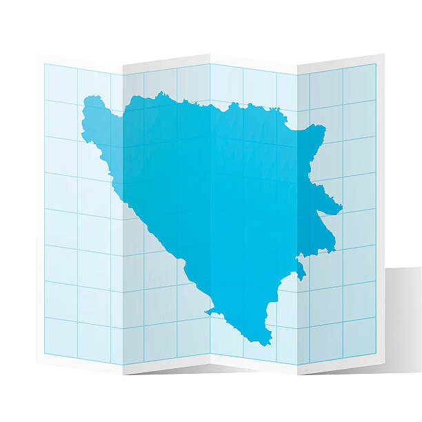 istock Bosnia and Herzegovina Map folded, isolated on white Background 503785958