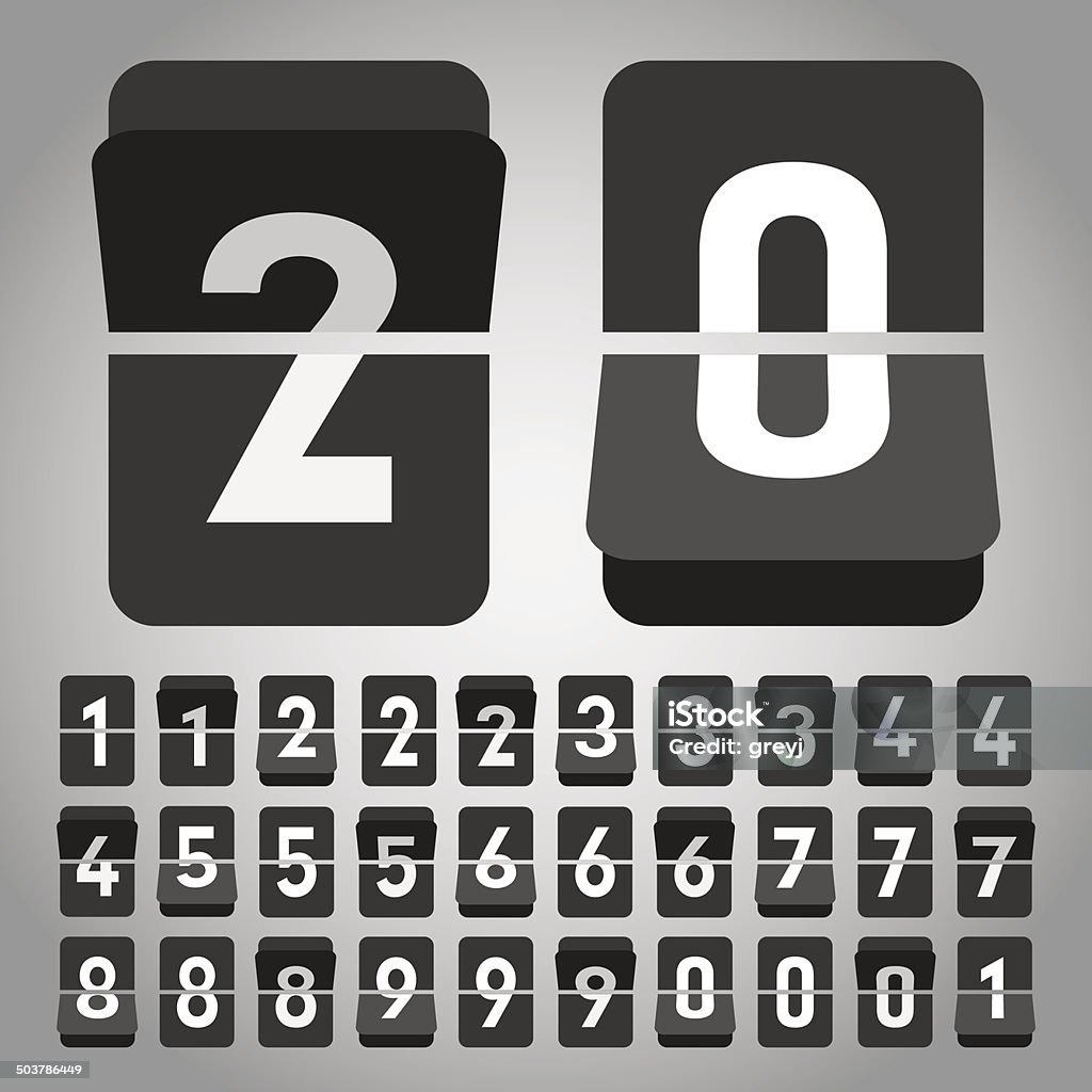 Vektor-flip clock, flachen Stil - Lizenzfrei Countdown Vektorgrafik