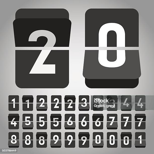 Vektorflip Clock Flachen Stil Stock Vektor Art und mehr Bilder von Countdown - Countdown, Werfen, Uhr