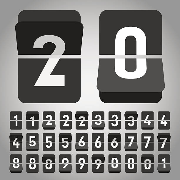 Vector flip clock, flat style Vector flip clock, flat style countdown stock illustrations
