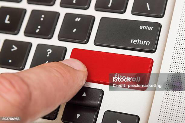 Firewall Key On A Computer Keyboard Stock Photo - Download Image Now - Computer Network, Connection, Aggression