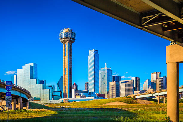 istock Dallas Skyline and interstate highway overpass, cityscape and skyscrapers 503787421