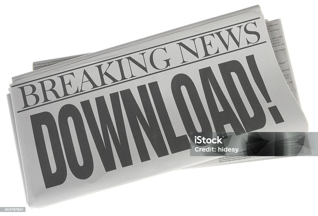 Download - Stock Image of Newspaper on White Download as a headline on a stack of folded newspapers isolated on white.  Stock photo of a headline on a pile of newspapers on white background.  All stories are my own, and all names are fictional.  All names are fictional. Article Stock Photo