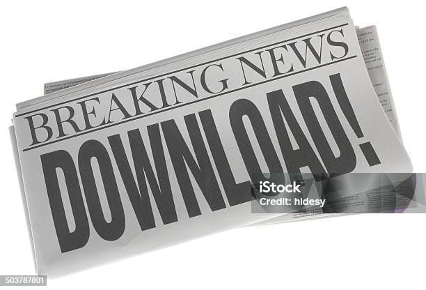Download Stock Image Of Newspaper On White Stock Photo - Download Image Now - Article, Communication, Concepts
