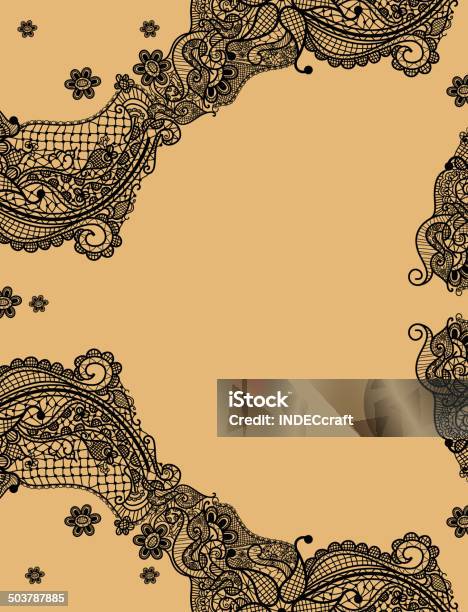Lace Designed Template Stock Illustration - Download Image Now - Brocade, Computer Graphic, Copy Space