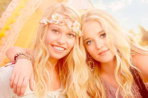 istock Best Friends Forever - Two Sisters Boho Style 503787900
