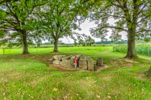 Prehistoric remains in the outskirts of Weris, a little town famous for the dolmens,  menhirs, standing stones and chambered tombs scattered in its territory. In the centre of the village you can visit the \