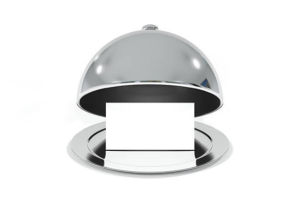 istock silver cloche with white sign isolated 503788746