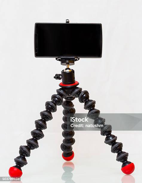 Gorillapod With Ball Head With Smartphone Stock Photo - Download Image Now - Tripod, Bent, Camera - Photographic Equipment