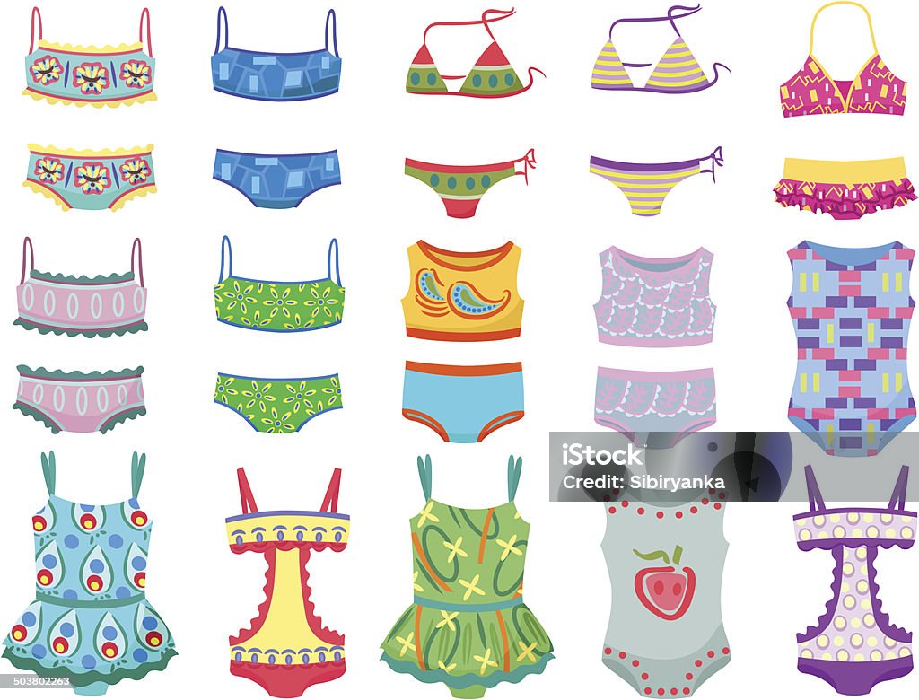 Swimwears para Niñas - arte vectorial de Belleza libre de derechos