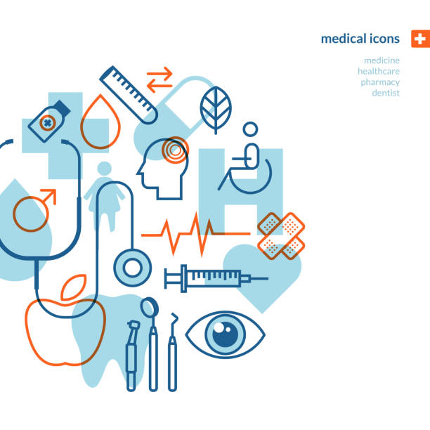 ilustrações, clipart, desenhos animados e ícones de conjunto de ícones de médico - pharmacy symbol surgery computer icon