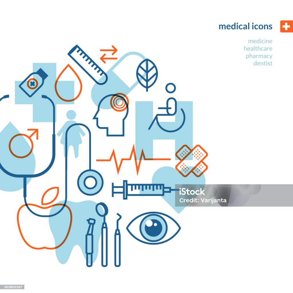 Набор медицинских значки - Векторная графика Здравоохранение и медицина роялти-фри