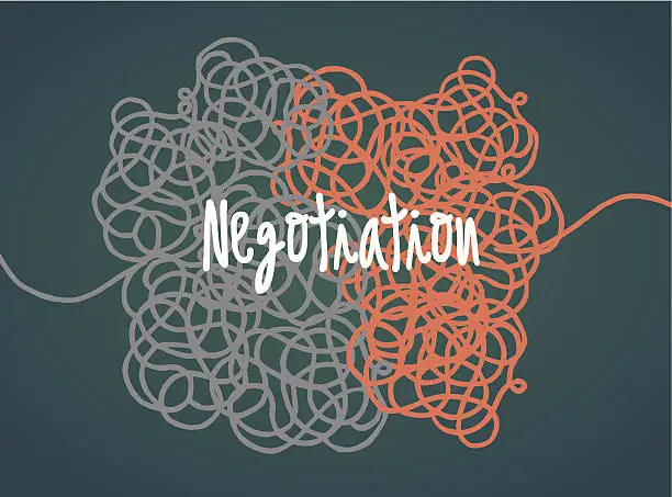 Vector illustration of Negotiation in progress