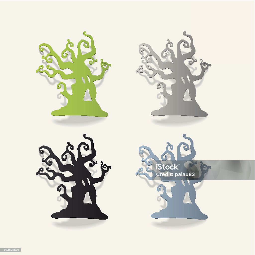 Realista elemento de diseño: Árbol - arte vectorial de Etiqueta libre de derechos
