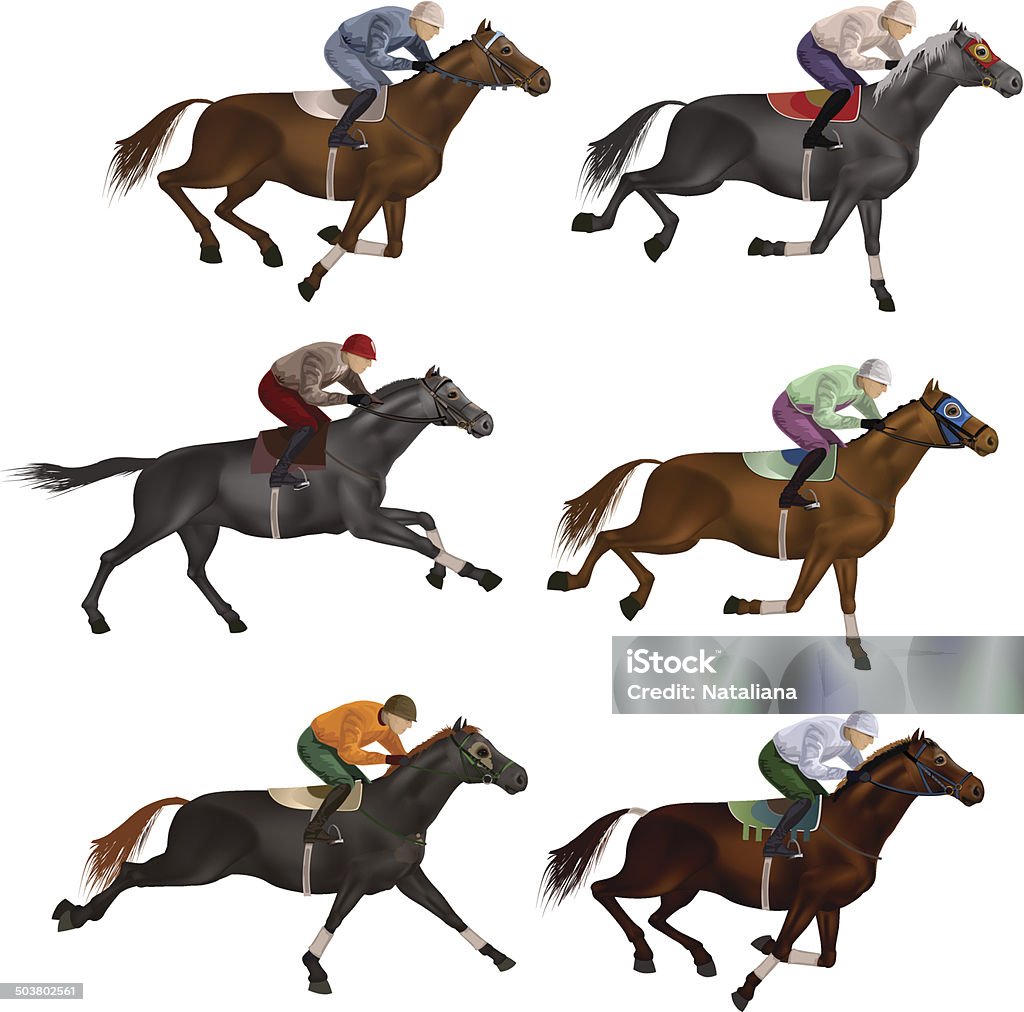 Los caballos - arte vectorial de Carreras de caballos libre de derechos