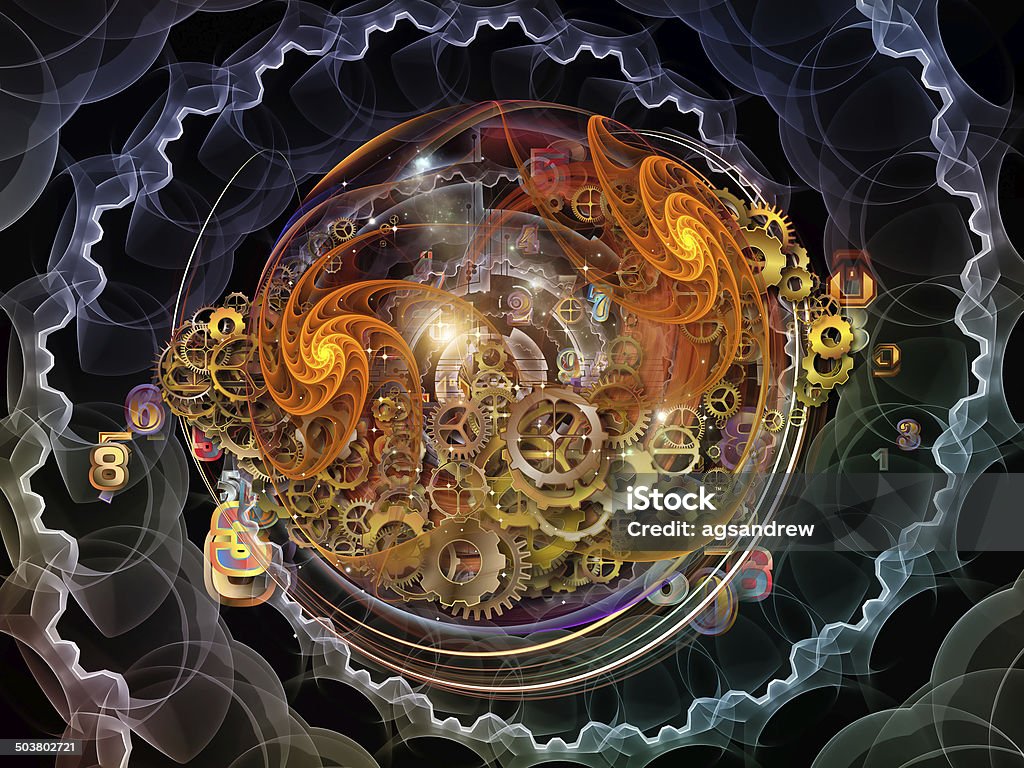 Synergies of Design Element Conceptual Particle series. Background design of fractal and conceptual elements on the subject of science, information technology and design Abstract Stock Photo