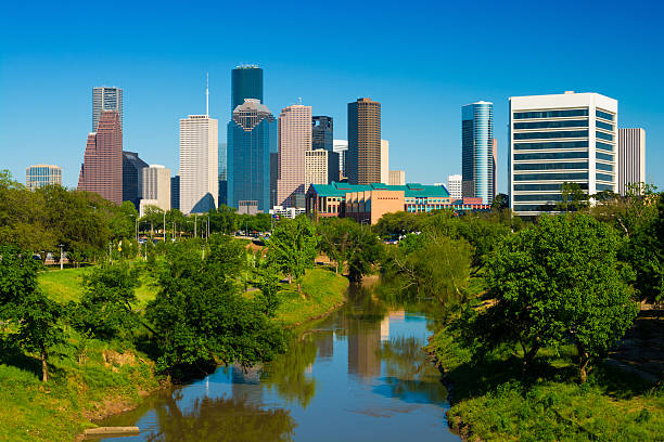 istock Houston skyline and Buffalo Bayou Park 503803421