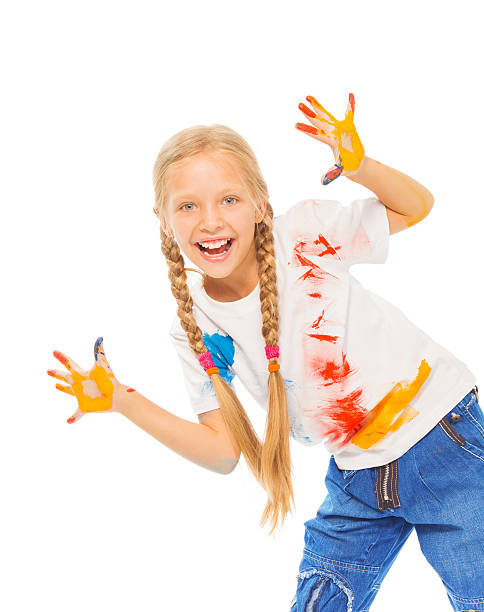 istock Nice little girl isolated on white 503803555