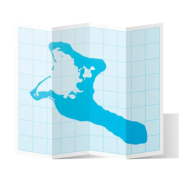 Vector illustration of Kiribati Map folded, isolated on white Background