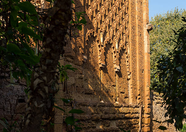 Mosque ruined of Chellah necropolis. Rabat. Morocco. Remains of the Islamic complex of Chellah..Mosque ruined. Chellah or Sala Colonia is the necropolis of Rabat. Morocco. North Africa. sala colonia stock pictures, royalty-free photos & images