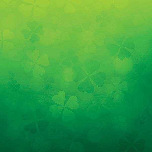 Shamrock St. Patrick's Day Background Abstract St. Patrick's day shamrock background. EPS 10 file. Transparency effects used on highlight elements. four leafed clover stock illustrations