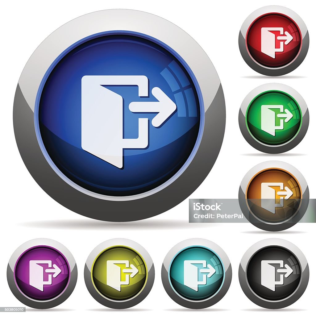 Click Exit Button Images Exit Button Set Stock Illustration - Download Image Now - Blue, Chrome ...