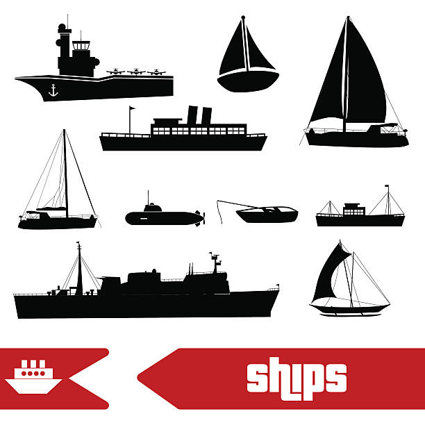 various transportation navy ships icons set eps10 various transportation navy ships icons set eps10 ferry nautical vessel industrial ship sailing ship stock illustrations