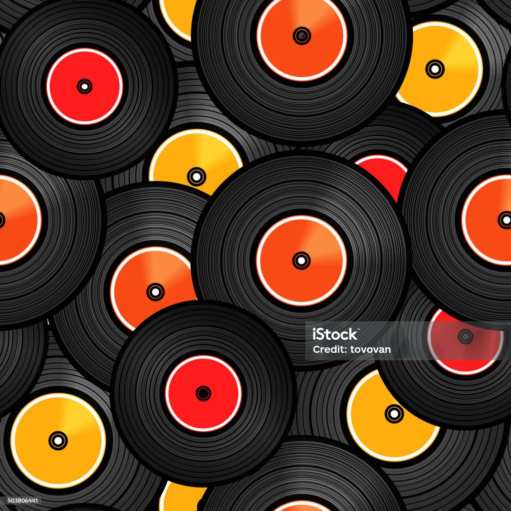 Disc Sound Systemtexture Vinyl Audio Discs Seamless Background Stock Illustration - Download ...