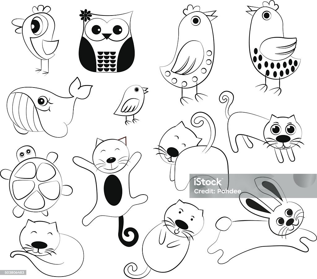 Set of cartoon animals Animal stock vector