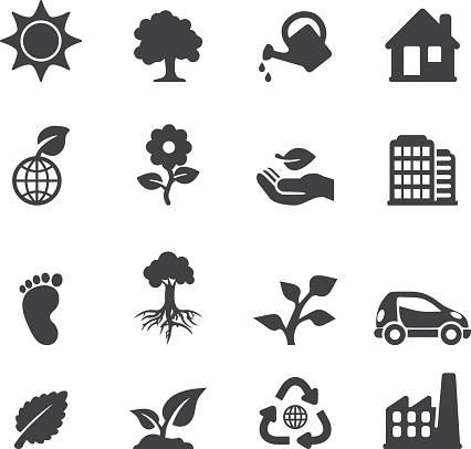 Ecology Silhouette icons 