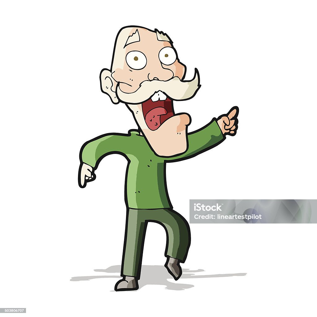 Cartoon Frightened Old Man Stock Illustration - Download Image Now - Adult,  Cheerful, Clip Art - iStock