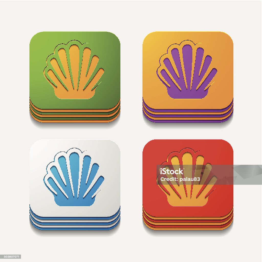Square Button Shell Stock Illustration - Download Image Now - Animal ...