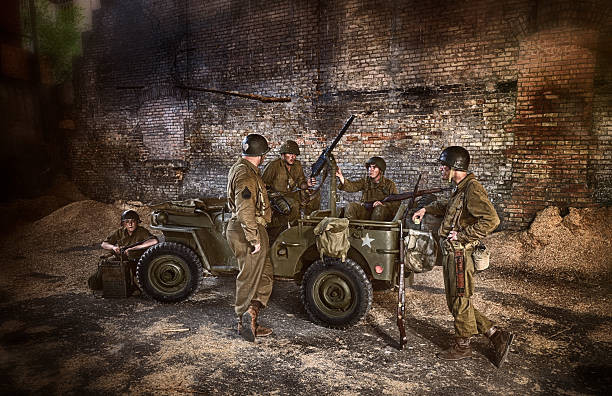 istock WWII US Military Squadron Discussing Military Operation In Abandoned Building 503809766