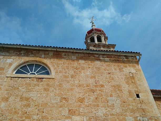 Church of Sutivan Brac Island, Door, Built Structure, Cultures, Old Town old catholic church on island brac croatia stock pictures, royalty-free photos & images