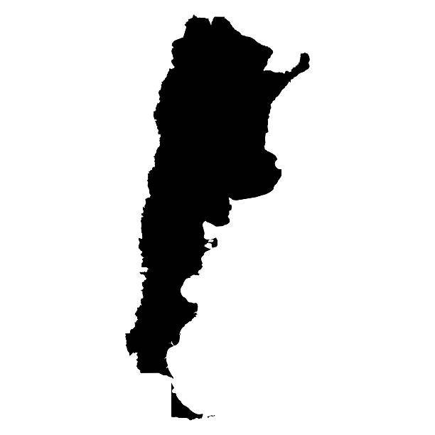 аргентина карта на белом фоне вектор - argentinian ethnicity стоковые фото и изображения