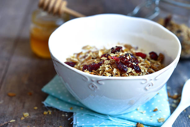 istock Homemade granola in a white bowl for a breakfast. 503814612