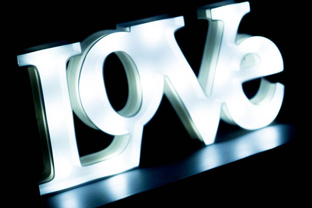 istock Romantic neon love sign at night 503815182